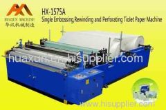 Single Embossing style Toilet Paper Rewinding and Perforating Machine