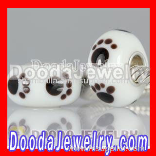 european Style Environmental Murano Baby Foot Print Glass Beads Wholesale