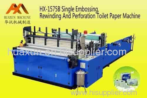 Single Embossing,Rewinding & Perforating Toilet Paper Machine