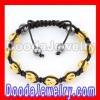 Fashion Shamballa bead jewelry bracelet with golden Copper and Magnetite