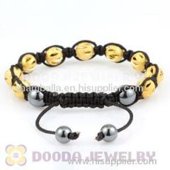 Fashion Shamballa bead jewelry bracelet with golden Copper and Magnetite