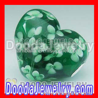 wholesale european heart murano glass beads