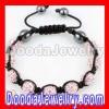 2011 Fashion Shamballa bead pink Disco ball bracelet