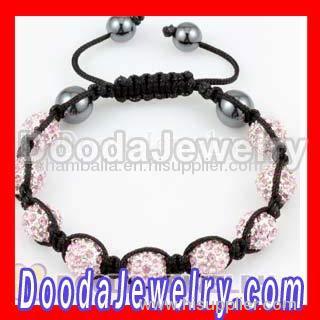 Shamballa bead pink Disco ball bracelet