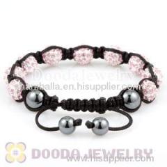 2011 Fashion Shamballa bead pink Disco ball bracelet