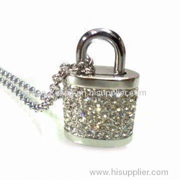 Jewelry Lock USB Flash Drive With 64MB-64GB Capacity And Customizable Logo