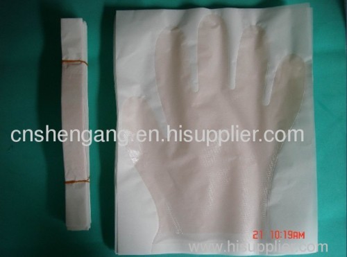 Medical gloves with paper PE,CPE,EVA