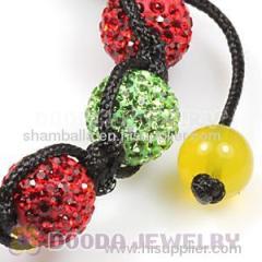 2011 Latest Shamballa Crystal bead bracelets with Yellow Agate End