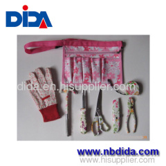 Portable flower printed Household daily tools sets in pink bag