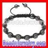 2011 mens black Shamballa bracelet black crystal beads and hematite
