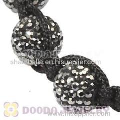 2011 mens black Shamballa bracelet black crystal beads and hematite