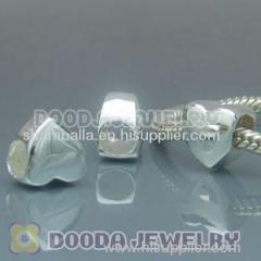 Solid Sterling Silver Charm Heart Beads european style Wholesale