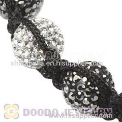 Fashion mens diamond Shamballa bracelet with crystal beads and hemitite