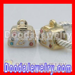 european gold plated silver charming beads