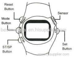 Heart Rate Monitor Pulse Watch w/Calories Counter Alarm