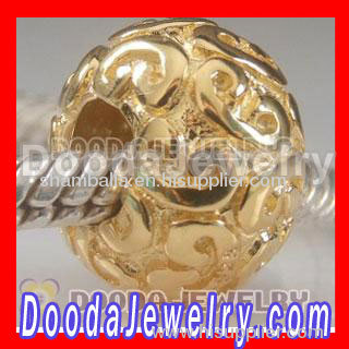 charming gold plated silver european beads