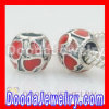Sterling Silver Charm Jewelry Beads Enamel Red Loves european Style