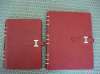 Red soft leather notebook