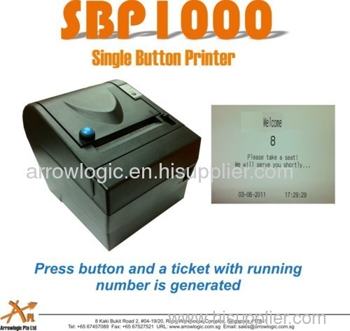 Single Button Queue Ticket Printer