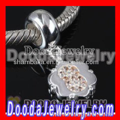 european Style Digit Charms Dangle Number 8 Bead with CZ Stone