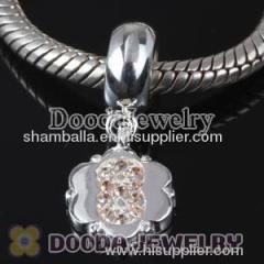 european Style Digit Charms Dangle Number 8 Bead with CZ Stone