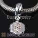 charming european silver number beads with CZ stone