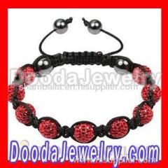 Fashion Tresor Paris bead Bracelet with red pave Crystal bead and hemitite