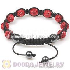 Fashion Tresor Paris bead Bracelet with red pave Crystal bead and hemitite