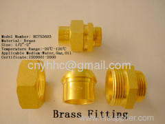 Brass union pipe fitting