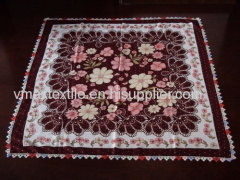 100% polyester voile printed with lace scarf