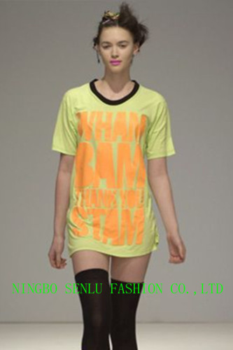 ladies' fashion mercerized cotton t-shirts