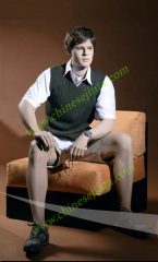 male fiberglass sit mannequin