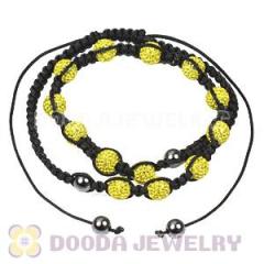 Fahion handmade Tresor Paris crystal necklace with yellow pave Crystal and Magnetite