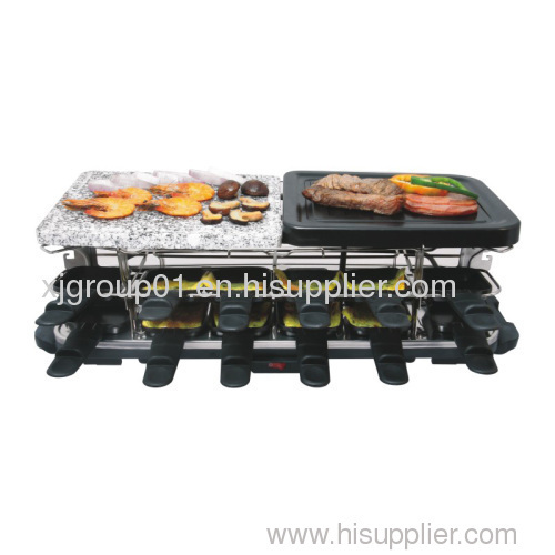 Double-layer Grill with half stone and half steel plate XJ-6K114D2