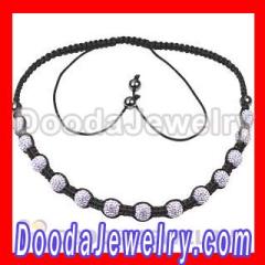 2011 fashion Tresor Paris Macrame necklace with Lilac Crystal bead and Hematite