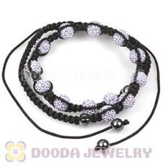 2011 fashion Tresor Paris Macrame necklace with Lilac Crystal bead and Hematite