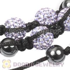 2011 fashion Tresor Paris Macrame necklace with Lilac Crystal bead and Hematite