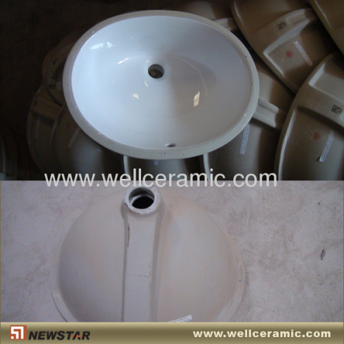 18" undermounted ceramic vessel basin