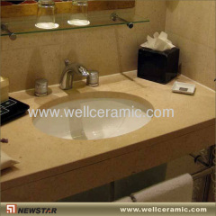 17 inch ceramic vessel basin with granite counter