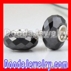 Sterling Silver Single Core european Faceted Zircon Stone Beads Wholesale