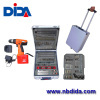 Combination drill and bit power tools set in aluminium case