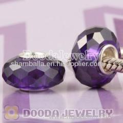 european Style Faceted Zirconia Stone Beads With Sterling Silver Single Core