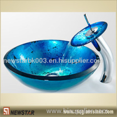 Blue Tempered Glass Basins