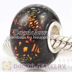 925 Sterling Silver Core european Style Dichroic Foil Glass Beads Wholesale