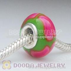 925 Sterling Silver Double Cores Charm Jewelry Polymer Clay Fimo Beads
