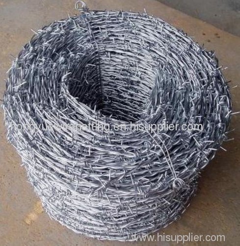 Galvanized or Plastic Coated Barbed Wire