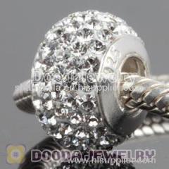 european Style Sterling Silver Austrian Crystal Beads with Thread Core 925 stamped