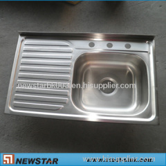 Single Bowl Steel Kitchen Sink with Drainer board