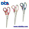 Stainless steel scissors tools with floral print pp handle