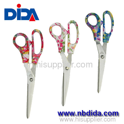 Stainless steel scissors tools with floral print pp handle